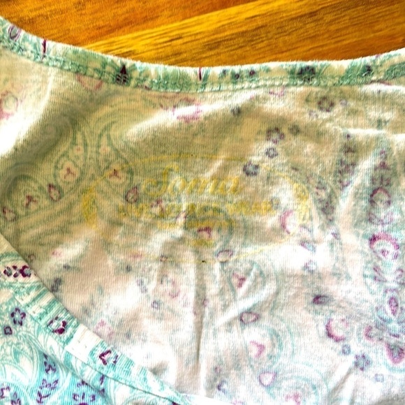 Soma Paisley Print Sleeves High Low Hem PJ. Size Large. P/A1478 - Picture 5 of 6